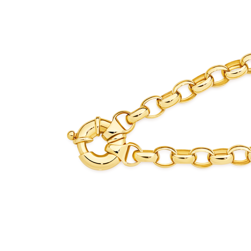 9CT GOLD ON Silver Heart Belcher Bracelet £60.95 - PicClick UK