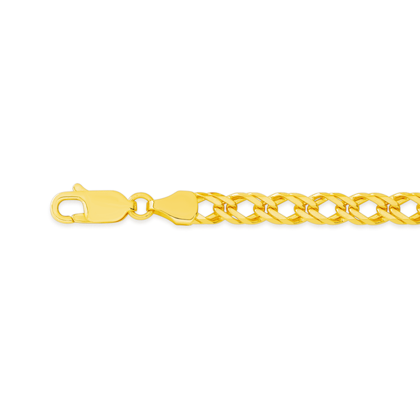 9ct Gold 19cm Solid Double Curb Bracelet