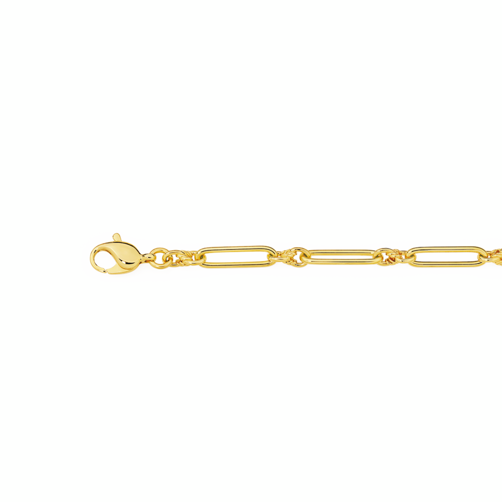 9ct Gold 19cm Solid Paperclip Link Bracelet