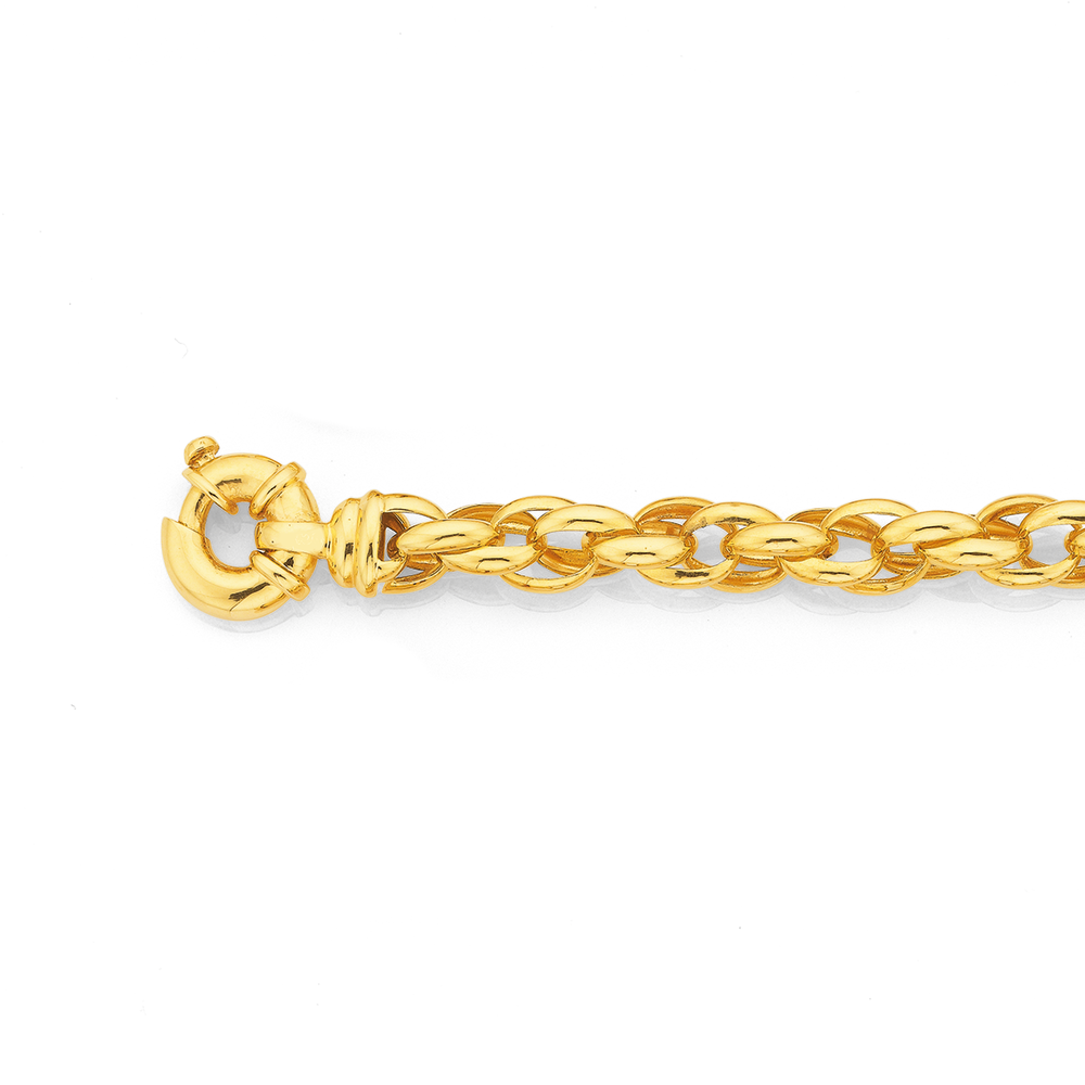 9ct Gold 19cm Solid Belcher Diamond Mum Padlock Bracelet Bracelets