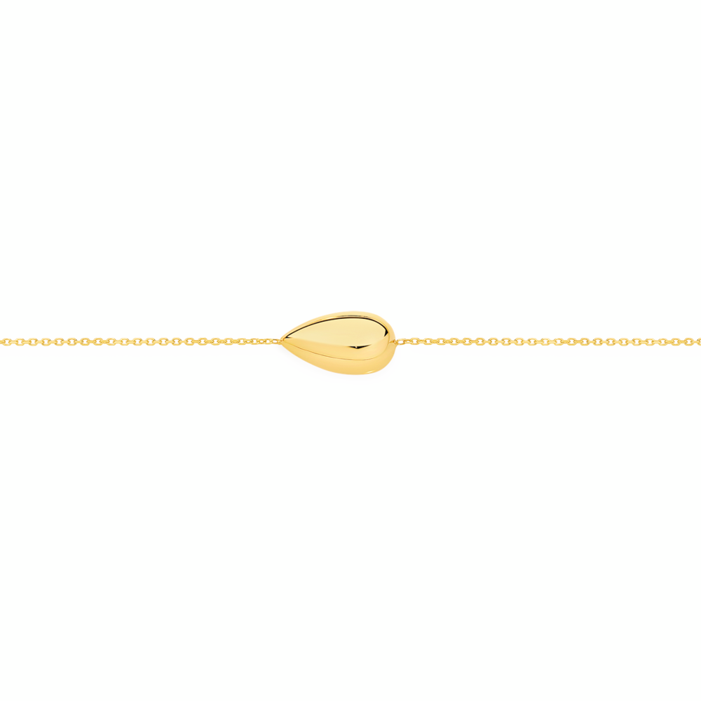9ct Gold 19cm Teardrop Trace Bracelet