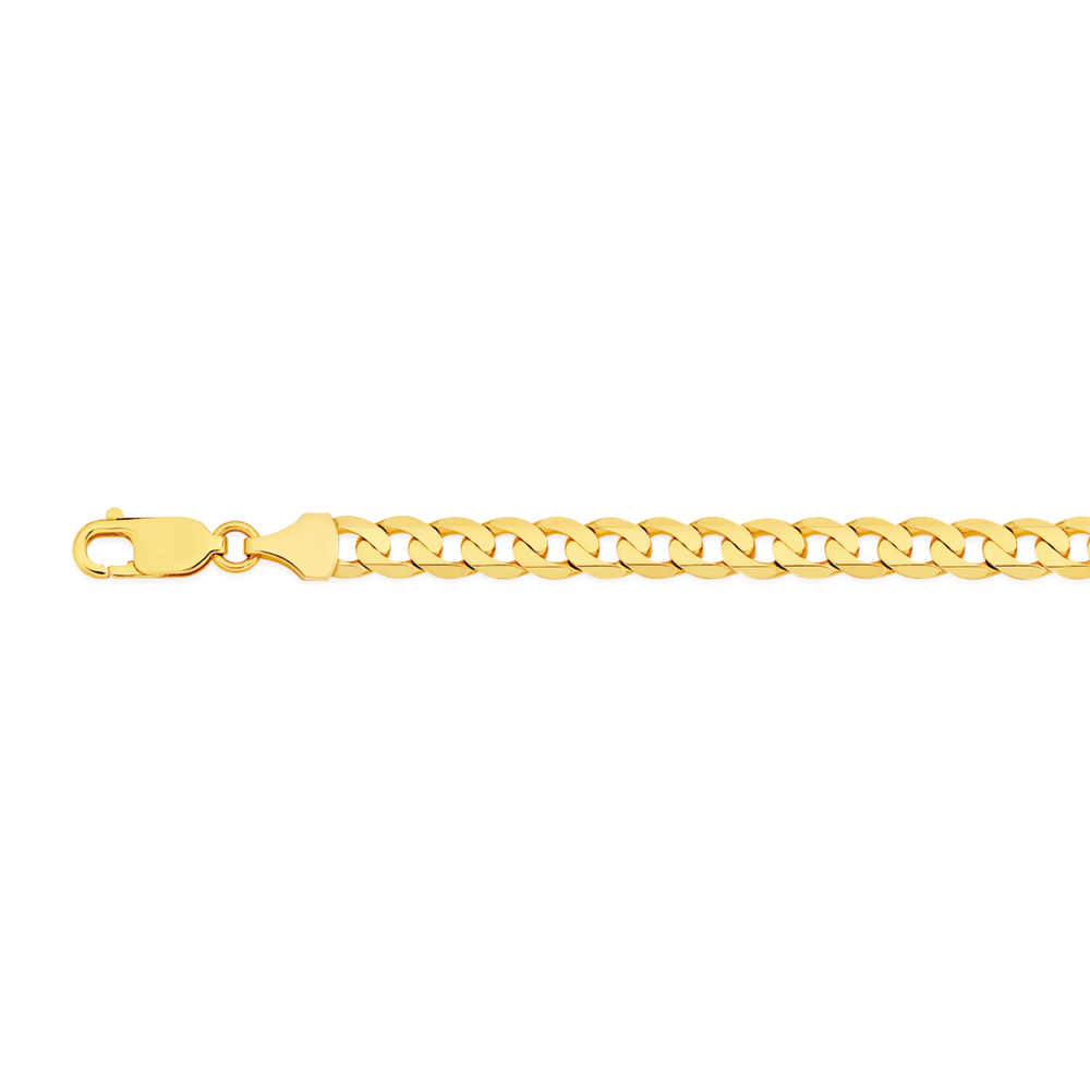 9ct Yellow Gold Diamond cut Curb Bracelet – The Goldsmiths Gallery Limited