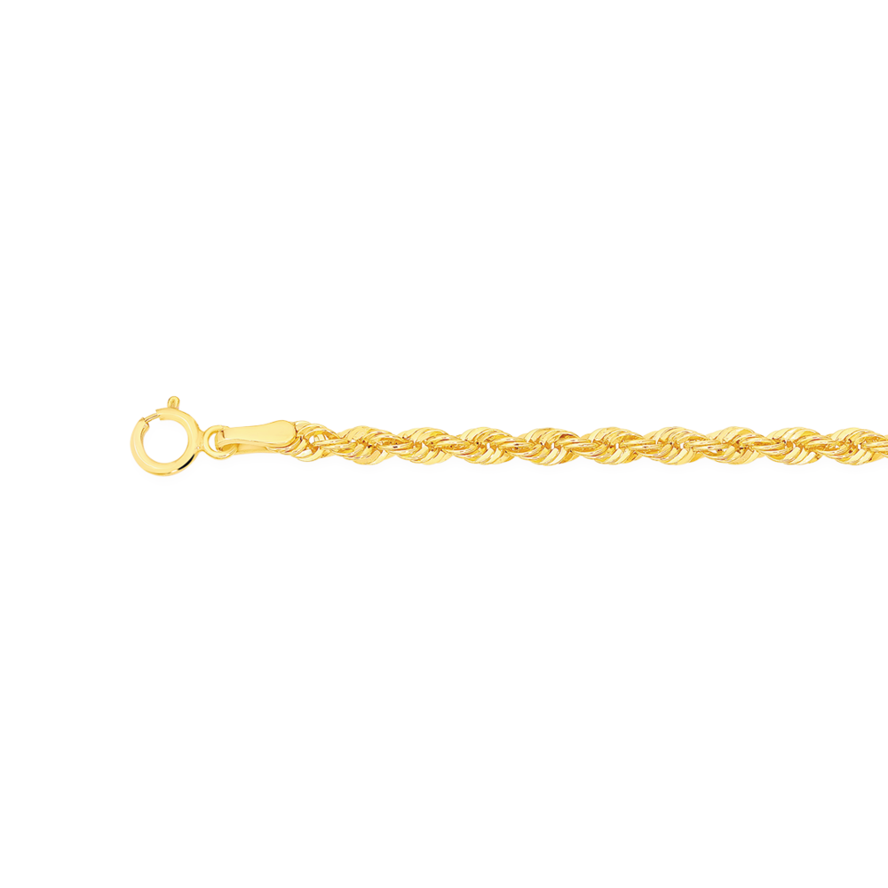 9ct Gold 19cm Hollow Rope Bracelet 
