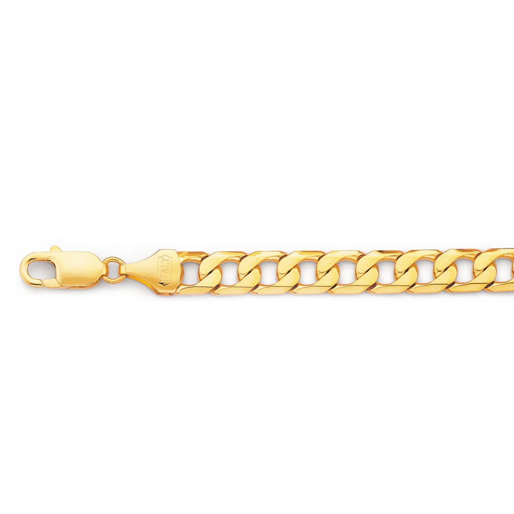 9ct Gold 20cm Solid Curb Bracelet