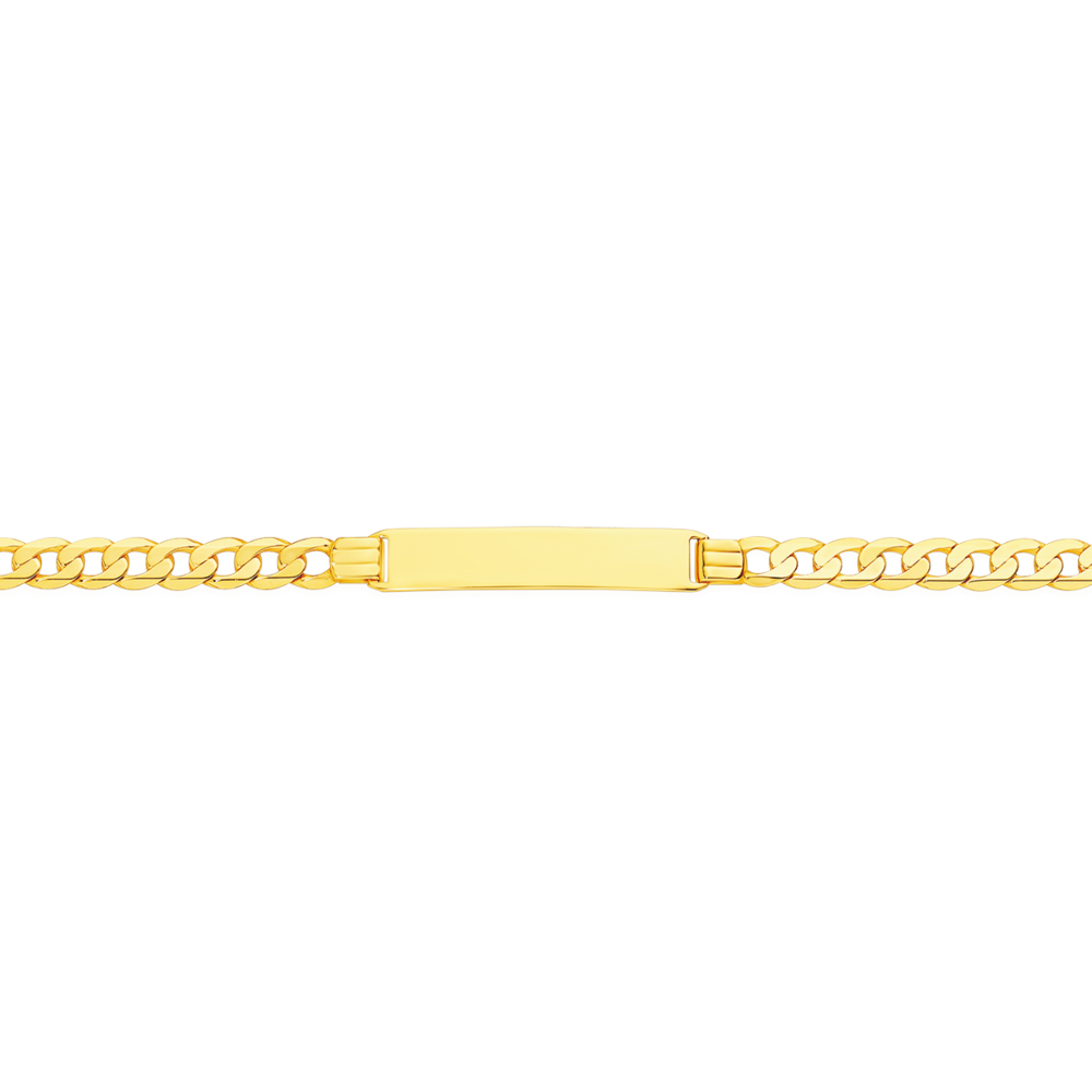 Made in Italy Men's Curb Chain ID Bracelet in 14K Gold - 8.5