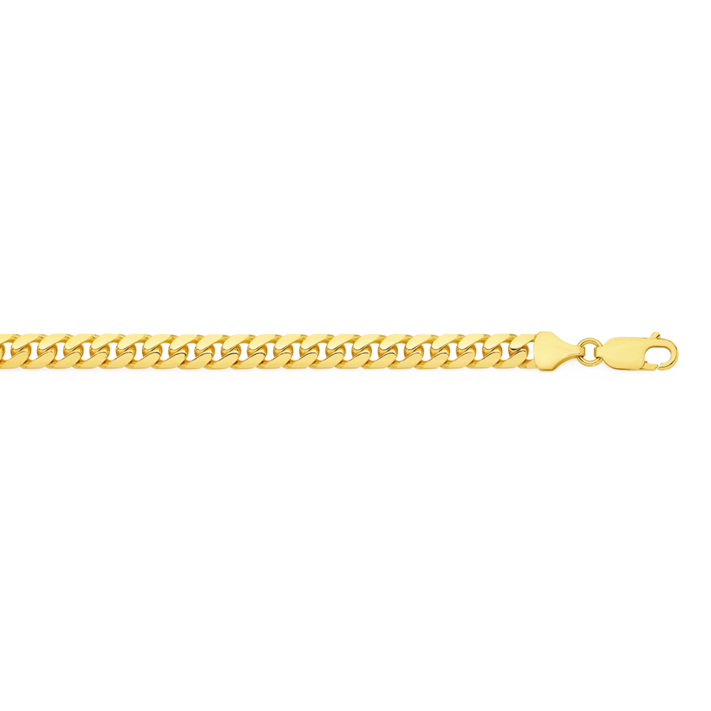 9ct Gold 21cm Solid Oval Curb Bracelet