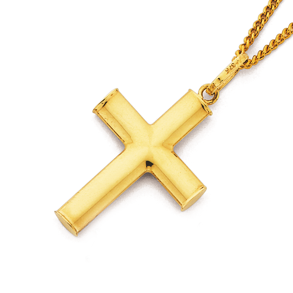 Plain gold on sale cross necklace
