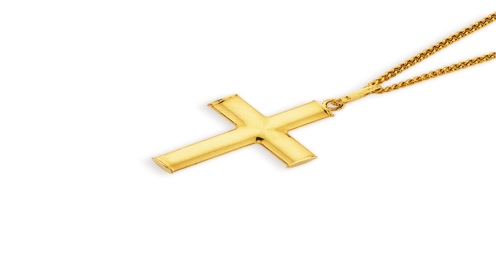 9ct Gold 21mm Plain Cross Pendant Prouds