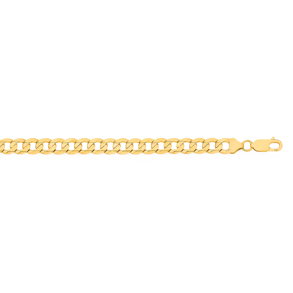 9ct Gold 22cm Solid Concaved Curb Bracelet
