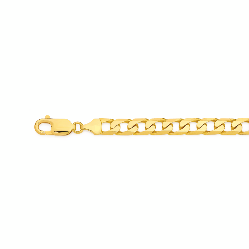9ct Gold 22cm Solid Square Curb Bracelet