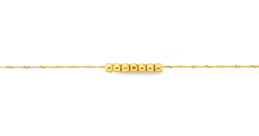 9ct Gold 25cm Seven Lucky Rings Anklet Prouds