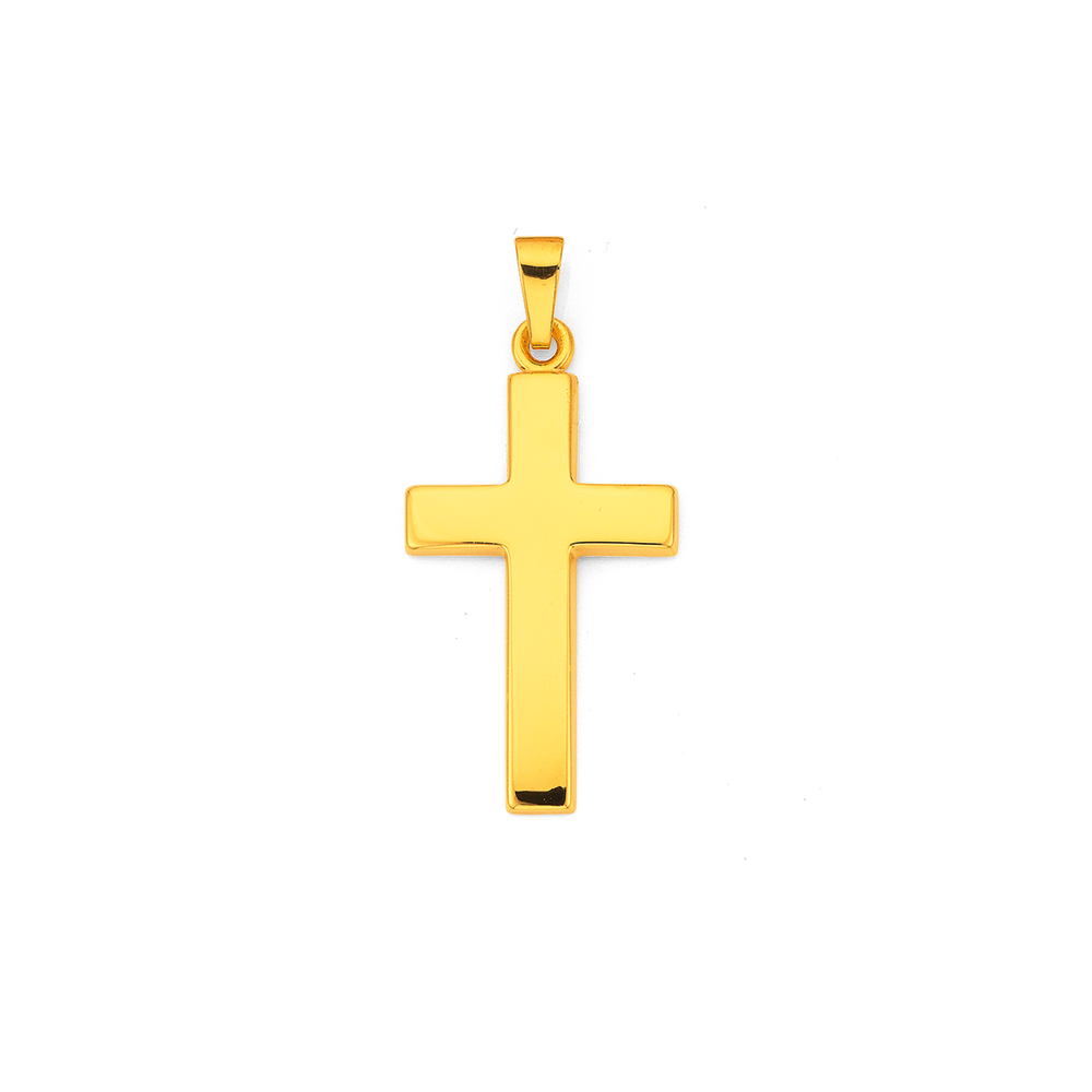 9ct Gold 25mm Cross Pendant Pendants Prouds The Jewellers