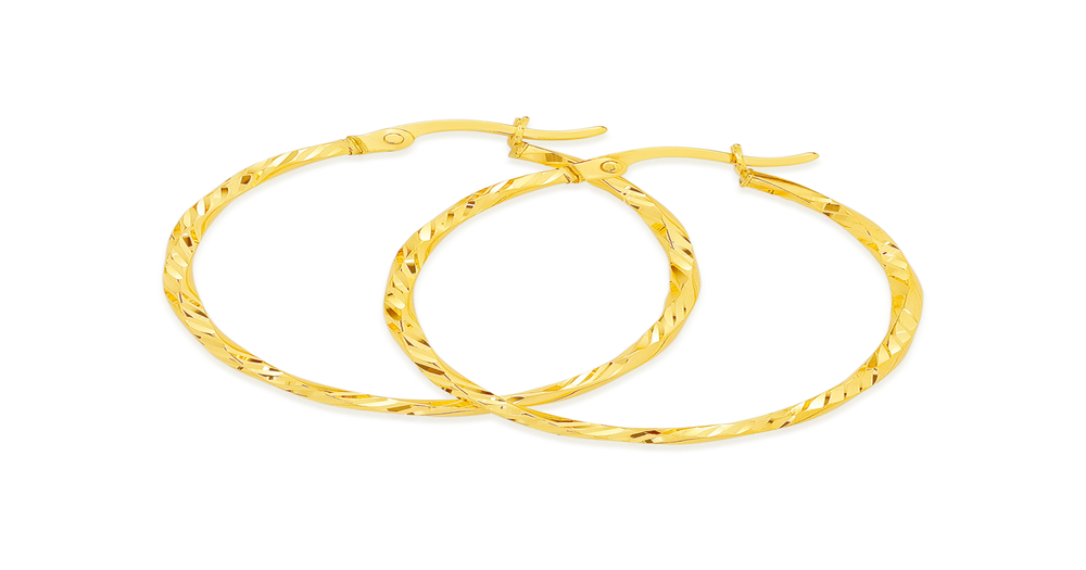Prouds jewellers gold hoop earrings Clearance