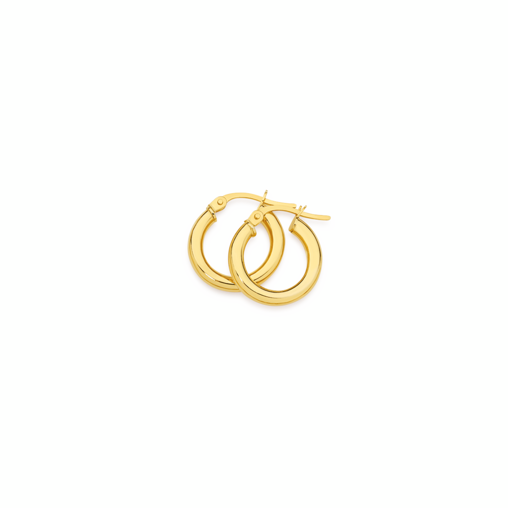 9ct Gold 2.5x10mm Polished Hoop Earrings