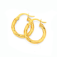 9ct Gold 2.5x10mm Twist Hoop Earrings
