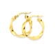 9ct Gold 2.5x15mm Ribbon Twist Hoop Earrings