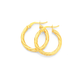 9ct Gold 2.5x15mm Twist Hoop Earrings