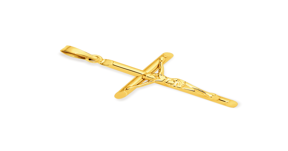 9ct Gold 26mm Crucifix Cross Pendant Prouds