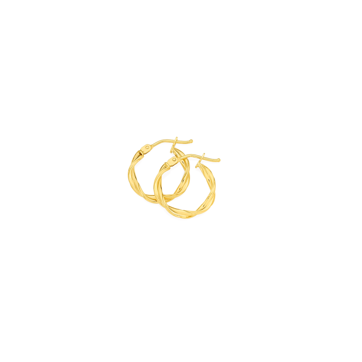 9ct Gold 2x10mm Entwined Twist Hoop Earrings | Earrings | Prouds The