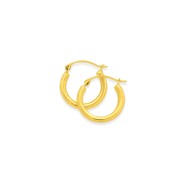 9ct Gold 2x15mm Polished Hoop Earrings