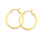 9ct Gold 2x20mm Square Tube Hoop Earrings