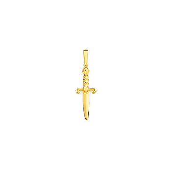 9ct Gold 31mm Dagger With Twist Handle Pendant Prouds