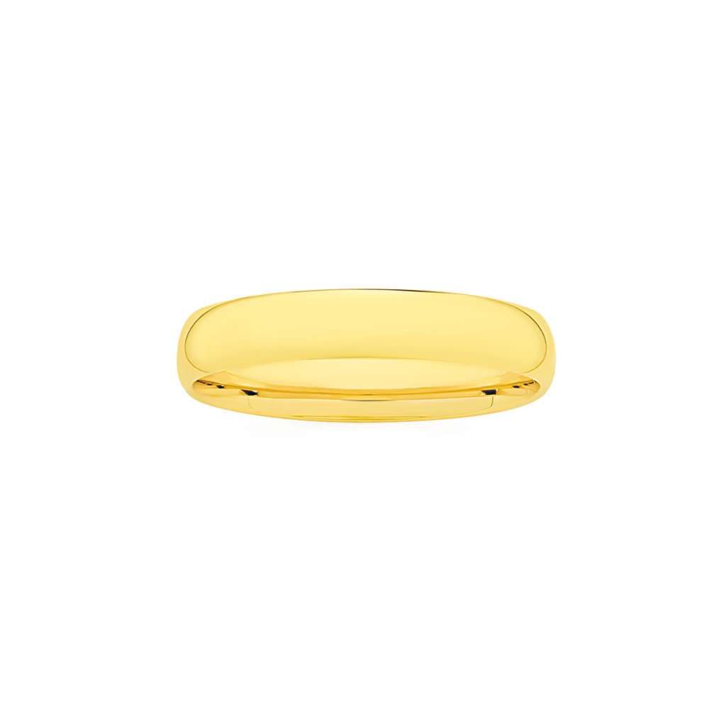 9ct Gold 3.5mm Half Round Wedding Band - Size O