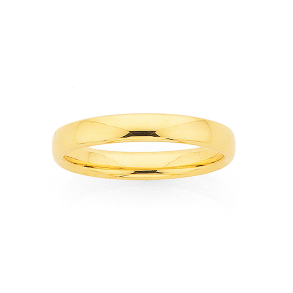 9ct Gold 3mm Width Eclipse Wedding Band