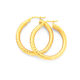 9ct Gold 3x20mm Diamond-cut Hoop Earrings