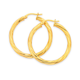 9ct Gold 3x25mm Twist Hoop Earrings