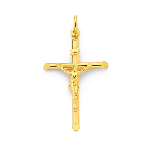 9ct Gold 42mm Crucifix Pendant