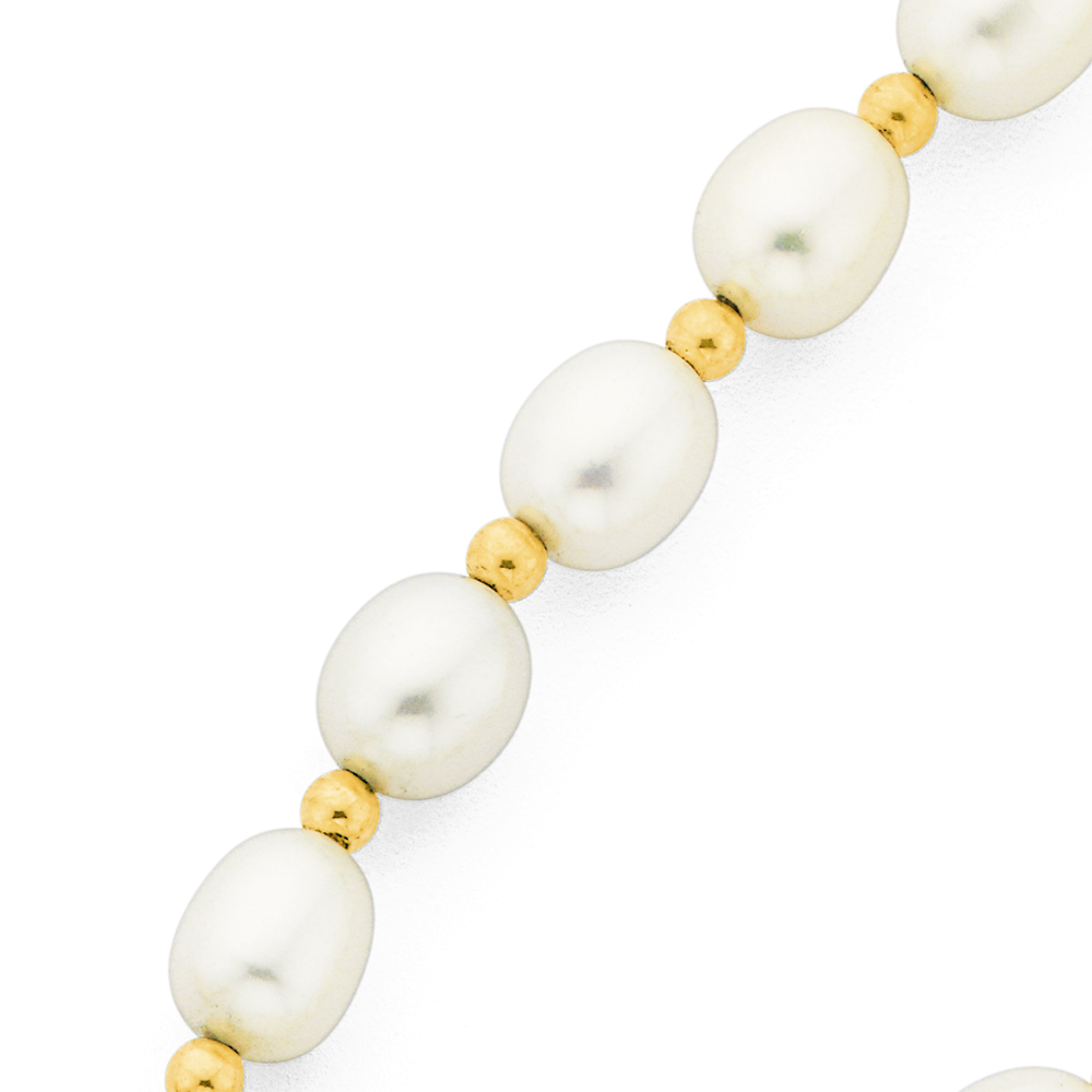 Liberty 9ct Gold Pepper Pearl Necklace | Liberty