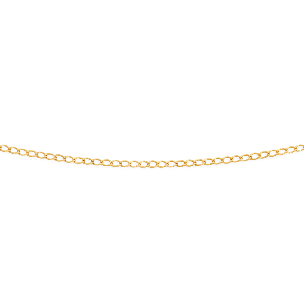 9ct Gold 45cm Diamond-Cut Open Curb Chain