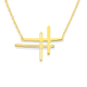 9ct Gold 45cm Double Cross Solid Trace Necklet