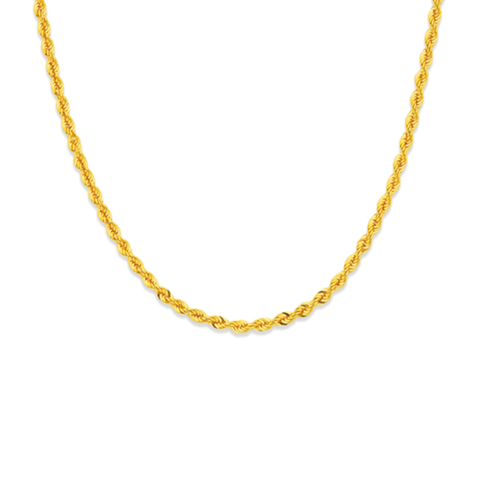 Mens gold sales rope chain necklace