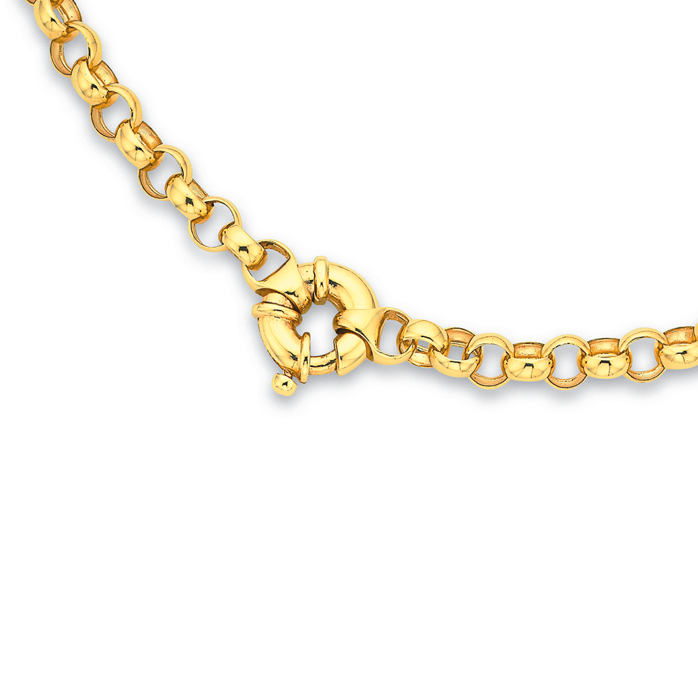 9ct Gold 45cm Solid Belcher Bolt Ring Necklet