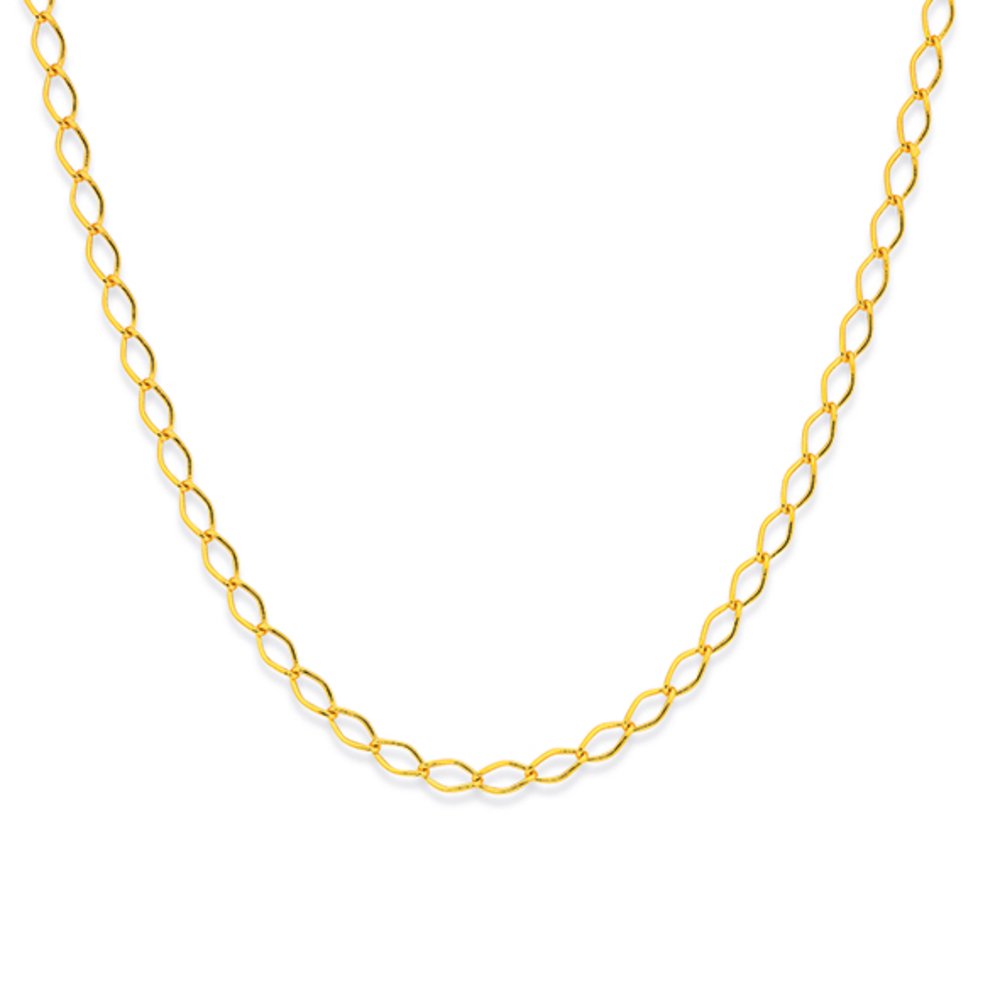 9ct Gold 55cm Solid Open Curb Chain Chains Prouds The Jewellers