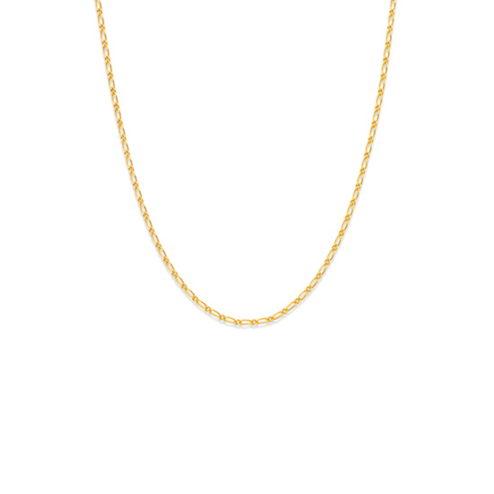 9ct Gold 45cm Solid Figaro 1+1 Chain