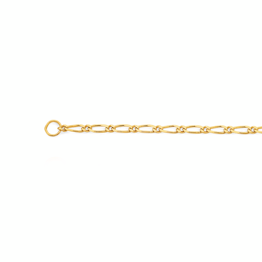 9ct Gold 45cm Solid Figaro 1+1 Chain 