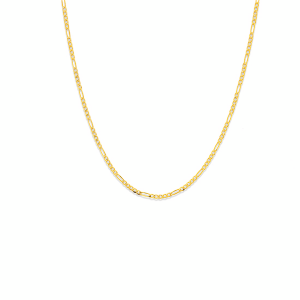 9ct Gold 45cm Solid Figaro 5+1 Chain 