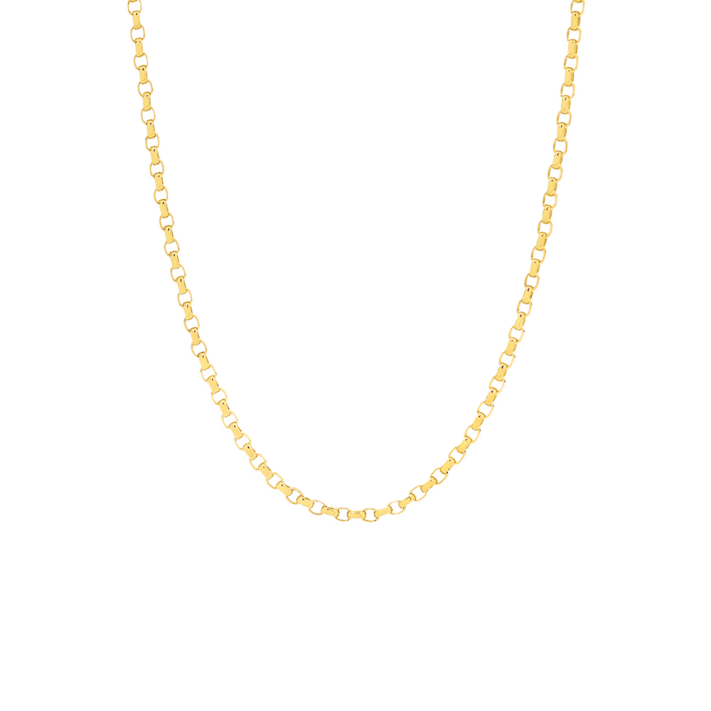 9ct Gold 45cm Solid Oval Belcher Chain