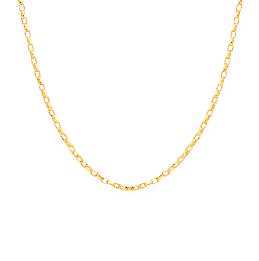 9ct Gold 45cm Solid Oval Belcher Chain