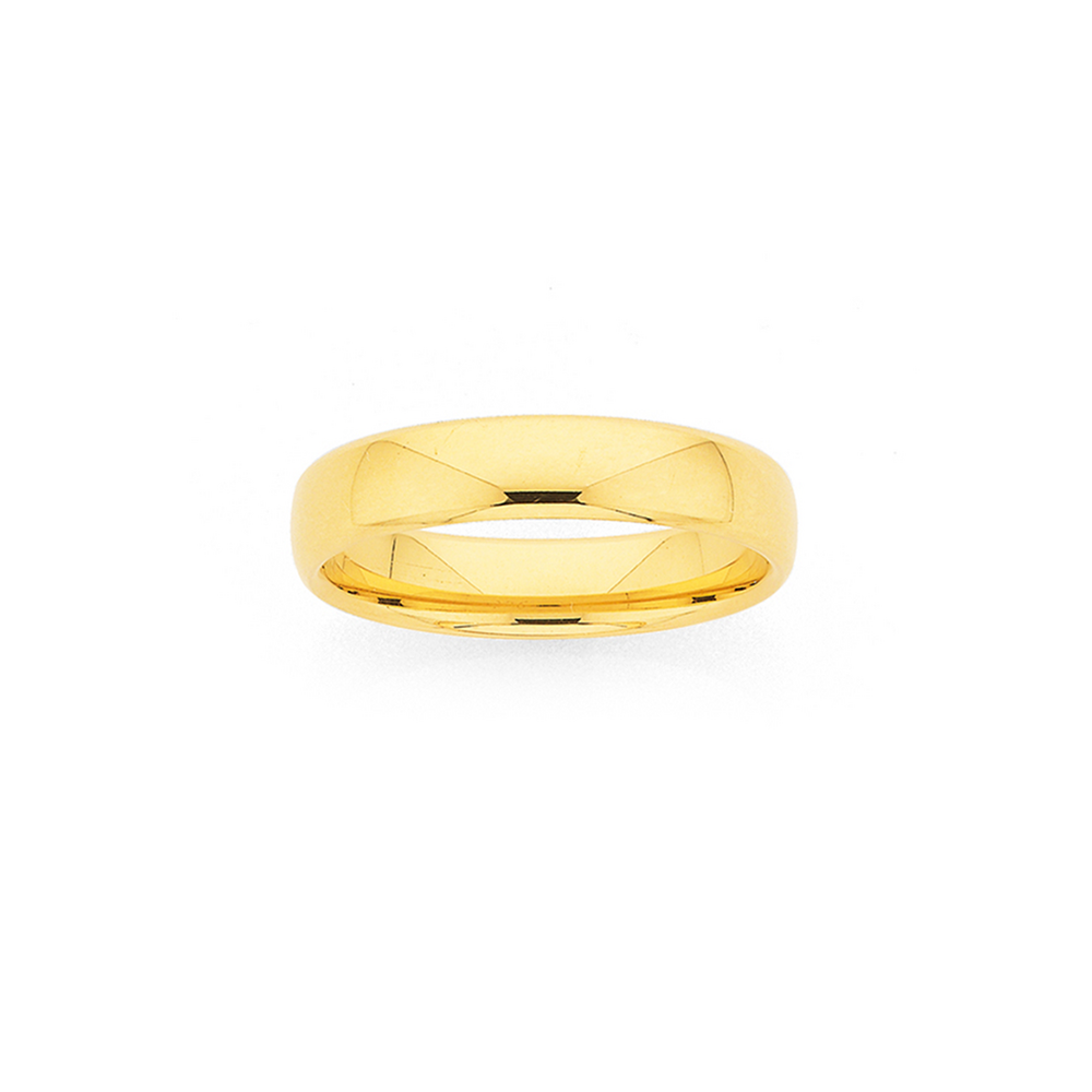 9ct Gold 4.5mm Eclipsed Wedding Band - Size T