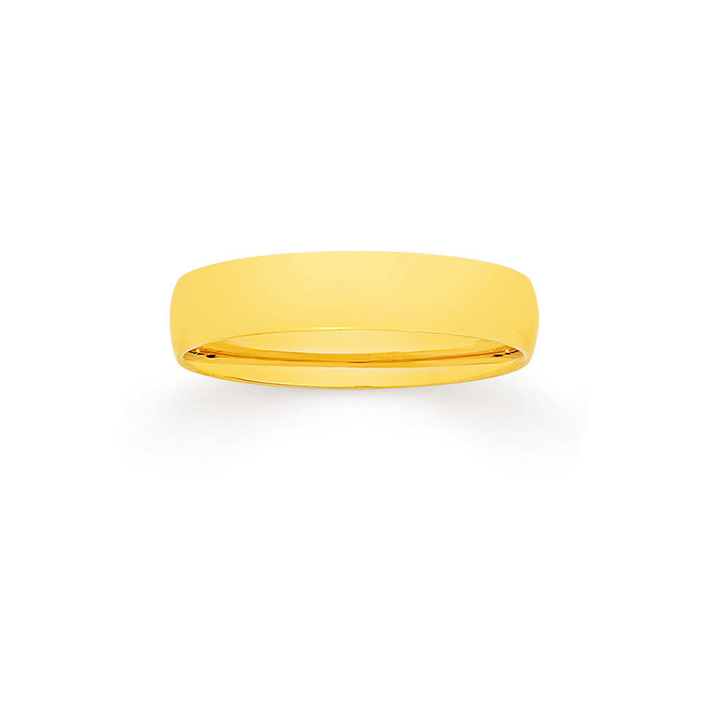 9ct Gold 4.5mm Half Round Wedding Band - Size T