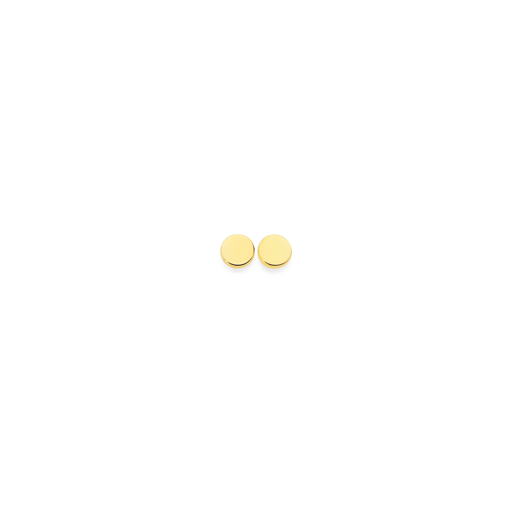 9ct Gold 4.5mm Mini Disc Stud Earrings