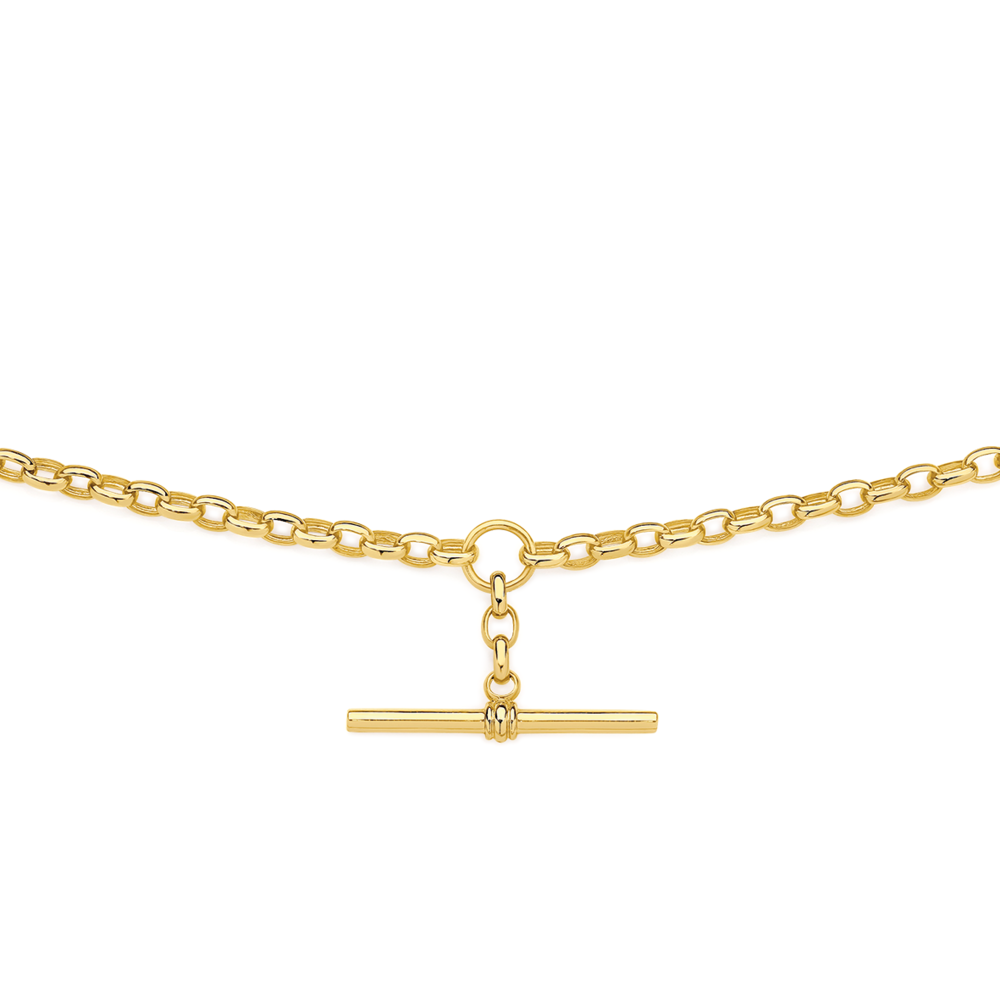 Gold belcher t bar necklace deals