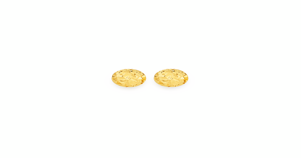 9ct Gold 4mm Diamond-cut Button Stud Earrings | Prouds