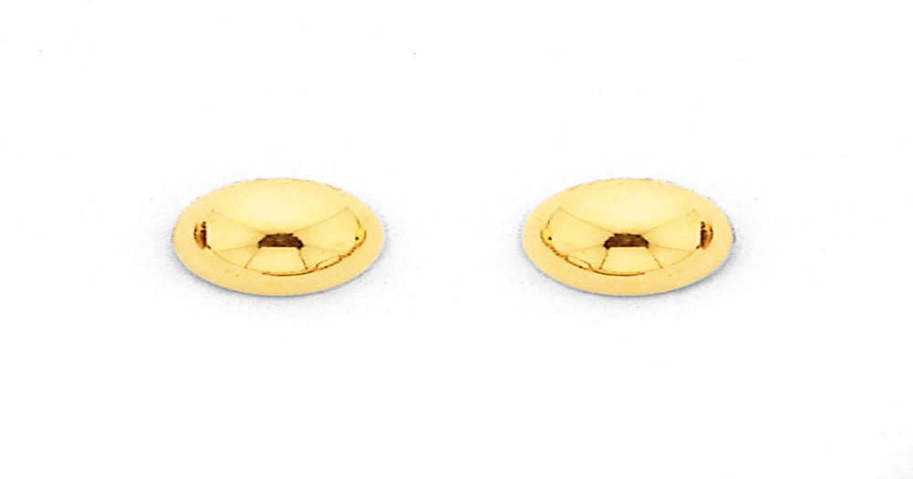 9ct Gold 4mm Dome Stud Earrings | Prouds