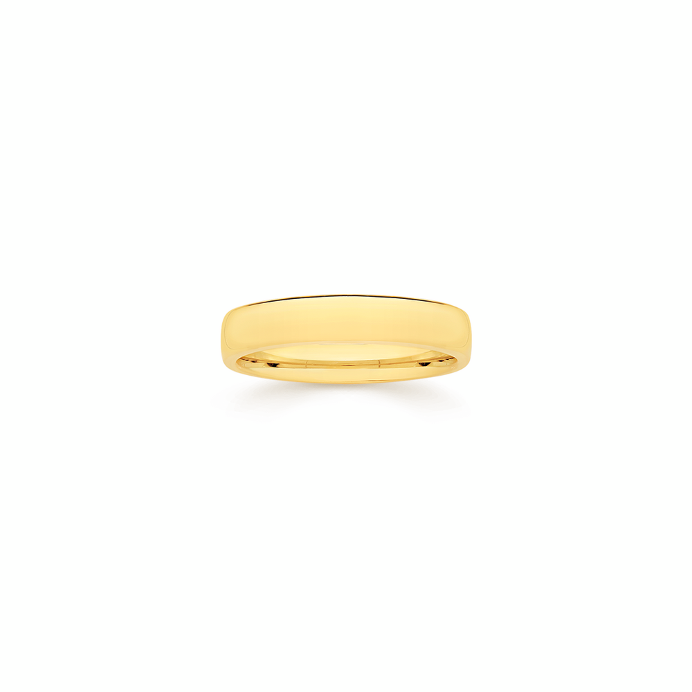 9ct Gold 4mm Eclipsed Wedding Band - Size R