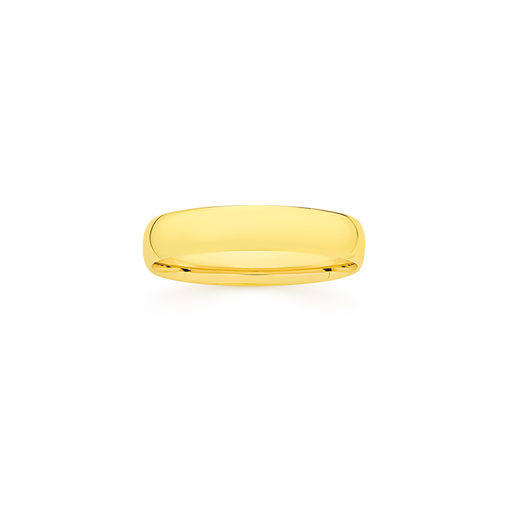 9ct Gold 4mm Half Round Wedding Band - Size P